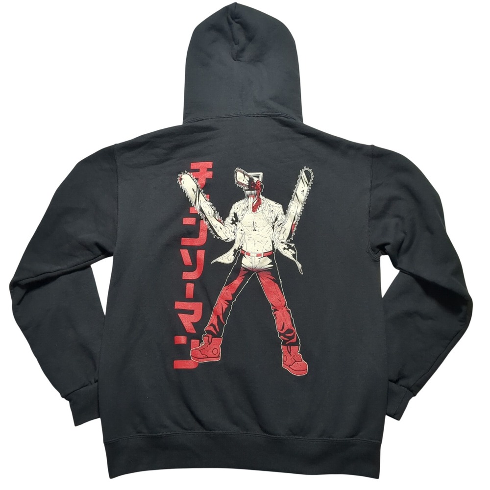 Chainsaw Man Crunchyroll Anime Hoodie Black Red Graphic‎ Denji Mens Size M